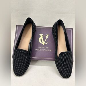 Vince Camuto Women's Black Studded Flats